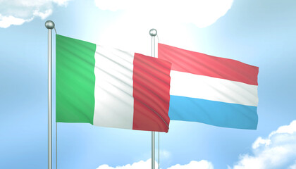 Italy and Luxembourg Flag Together A Concept of Relations