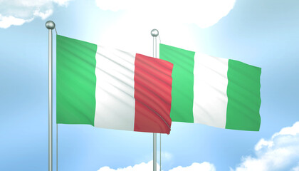 Italy and Nigeria Flag Together A Concept of Relations