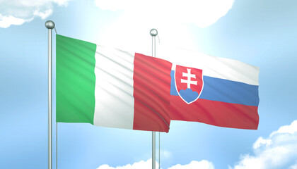 Italy and Slovakia Flag Together A Concept of Relations