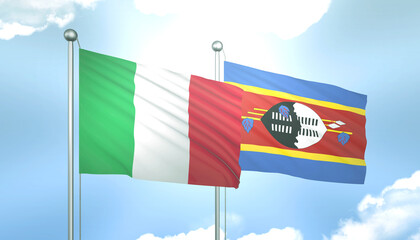 Italy and Swaziland Flag Together A Concept of Relations