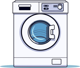 Clean Clothes Clear Mind Washing Machine Vector Illustration