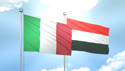 Italy and Yemen Flag Together A Concept of Relations