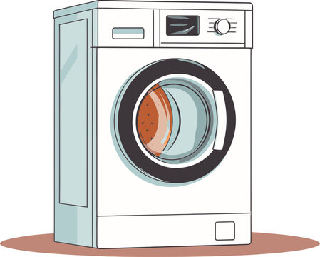 Spin Cycle Splendor Exquisite Washing Machine Vector