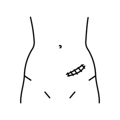 Rutherford morrison incision line icon. Abdominal incisions.