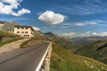 Mountain landscape on the Furka Pass road, Realp, Canton of Uri, Switzerland - obrazy, fototapety, plakaty