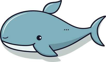 Majestic Whale Vector Illustration in Deep Blue Waters