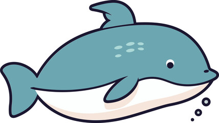 Whimsical Whale Vector Illustration for Marine Art Exhibitions