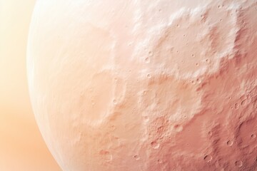 Pink planet, moon or natural satellite, surface with craters. Generative AI