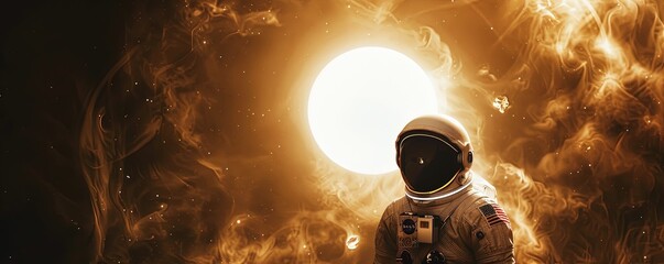 Anonymous astronaut watching a solar eclipse.