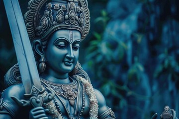The Blue Krishna Statue - obrazy, fototapety, plakaty