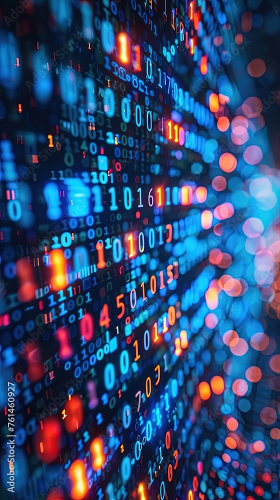 Poster background of binary code symbols showing programming codes