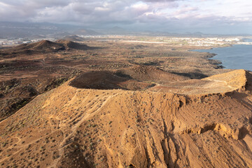 Fototapeta premium Aerial View of Montana Amarilla with Coastal Landscape, Tenerife