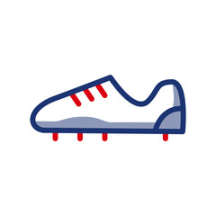 Simple vector icon of studded shoes for football, baseball and golf. Can be used for sports applications, websites, shoe stores. For indications in instructions about the need for specialized footwear
