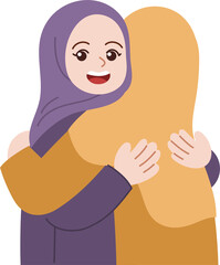 cute kid hugging cartoon character