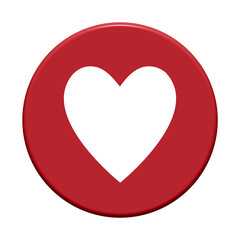 Herz Icon auf rotem Button - Account oder Konto