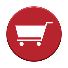 Shop Icon auf rotem Button - Supermarkt oder Geschäft
