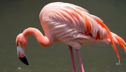 A Flamingo With A Tuft Of Feathers On Its Head