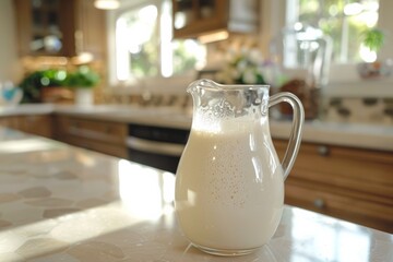 Almond milk, crafted from finely ground almonds and filtered water