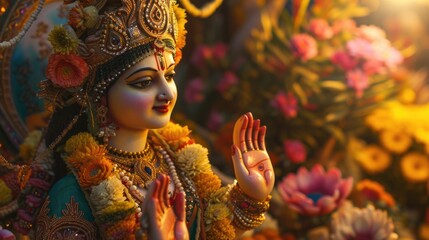 Deepika Padukone as Hindu Goddess - Rich, Colorful and Vibrant - obrazy, fototapety, plakaty