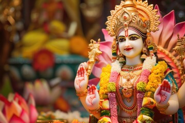 Deity Art - Hindu Goddess or God - Rich in Diverse Decorations