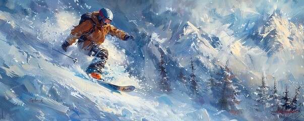 Snowboarder - obrazy, fototapety, plakaty