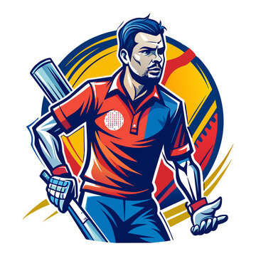 Cricket Sports t-shirt jersey mockup template vector Illustration generated by Ai