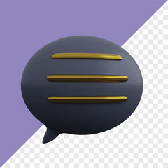 3D dark speech bubble icon set