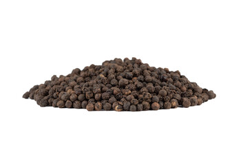 Bunch of black pepper peas isolated on white background.