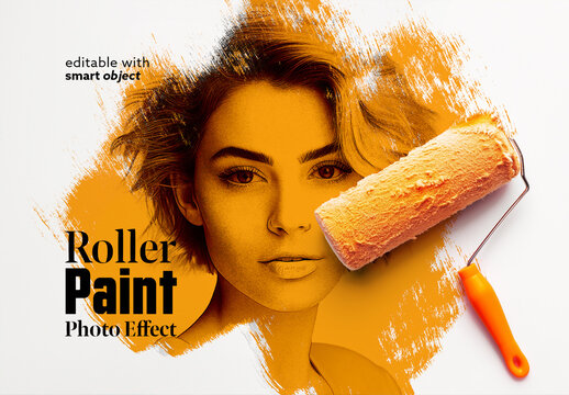 Roller Painting Photo Effect. Some Elements are Ai Generated