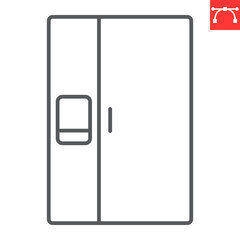 Refrigerator line icon, home appliances and household, freezer vector icon, vector graphics, editable stroke outline sign, eps 10.