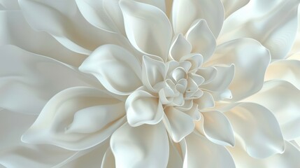 A stunning digital representation of a white flower with soft, flowing petals creating a soothing visual effect ideal for serene and pure concepts