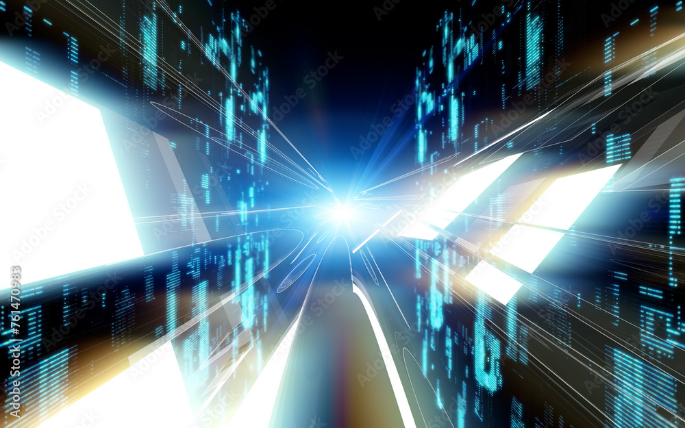 Aufkleber Digital transformation concept. Futuristic technology. Abstract background.