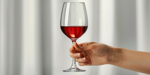 Hand Holding a Glass of Red Wine