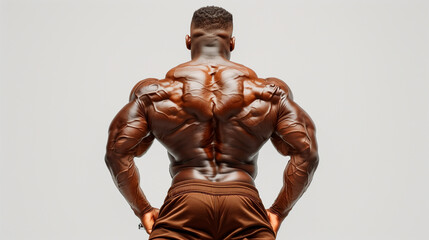 Fototapeta na wymiar Extreme muscular back from a bodybuilder