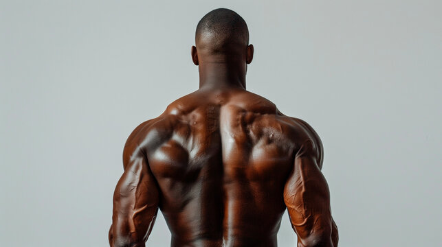 Muscular back from a black bodybuilder - Powered by Adobe