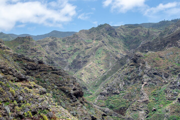 Fototapeta premium Aerial view of Anaga Mountain Cliffs, Tenerife