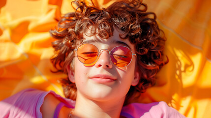 portrait of a child with sunglasses