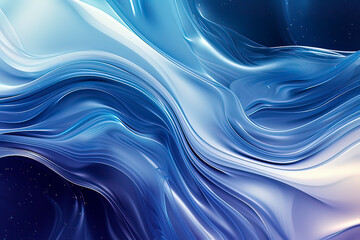 Abstract blue wave background. AI technology generated image