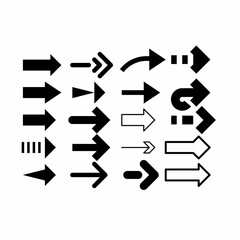 Arrow icon. Big set of vector arrows. black line