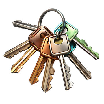 material key isolated on transparent background