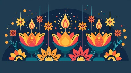 Diwali Delights festival Flat Design Illustration flat design