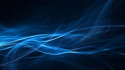 Fototapeta premium Abstract blue light track. AI technology generated image