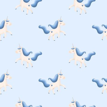 Cute unicorn.Seamless pattern Wallpaper package decoration  Textile