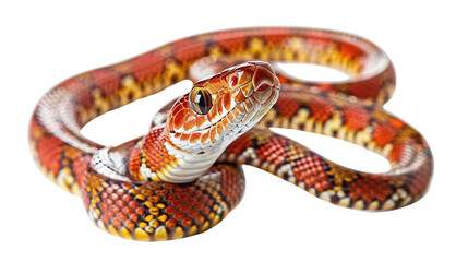 Fototapeta premium Snake, corn snake, full body, beautiful, transparent background