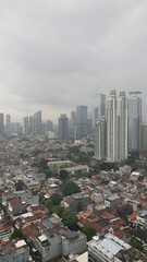 Jakarta, Indonesia – March 13, 2023: A cityscape view of Indonesia capital city Jakarta	