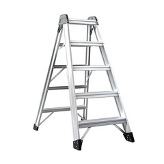 Aluminium Platform Ladder on transparent background, png	