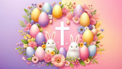 Naklejka na ściany i meble Happy Easter Sunday Background