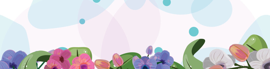 Orchid long horizontal blank banner