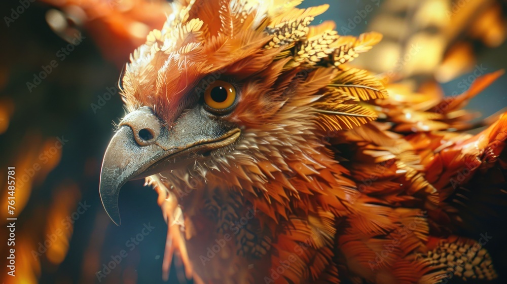 Poster close up of a bird with feathers on its head, suitable for nature and wildlife themes