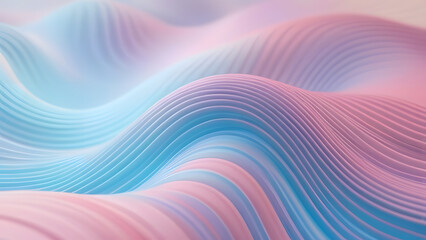 Obraz premium Soft pastel background with flowing pink and blue radio wave patterns.